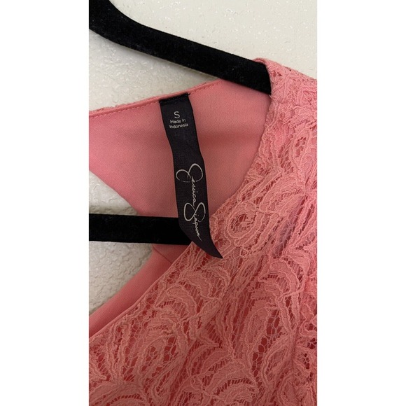 Jessica Simpson Coral Desert Flower 'Kaitlee' Lace Fit & Flare DressSz Small - Picture 3 of 7